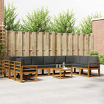 Outdoor Sofa Set 11 pcs Natural and Anthracite