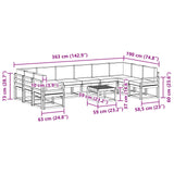 Outdoor Sofa Set with Cushion 11 pcs Natural and Anthracite - Extra Image