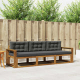 Outdoor Sofa Set with Cushion 3 pcs Natural and Anthracite