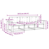 Outdoor Sofa Set with Cushion 3 pcs Natural and Anthracite - Low Angle