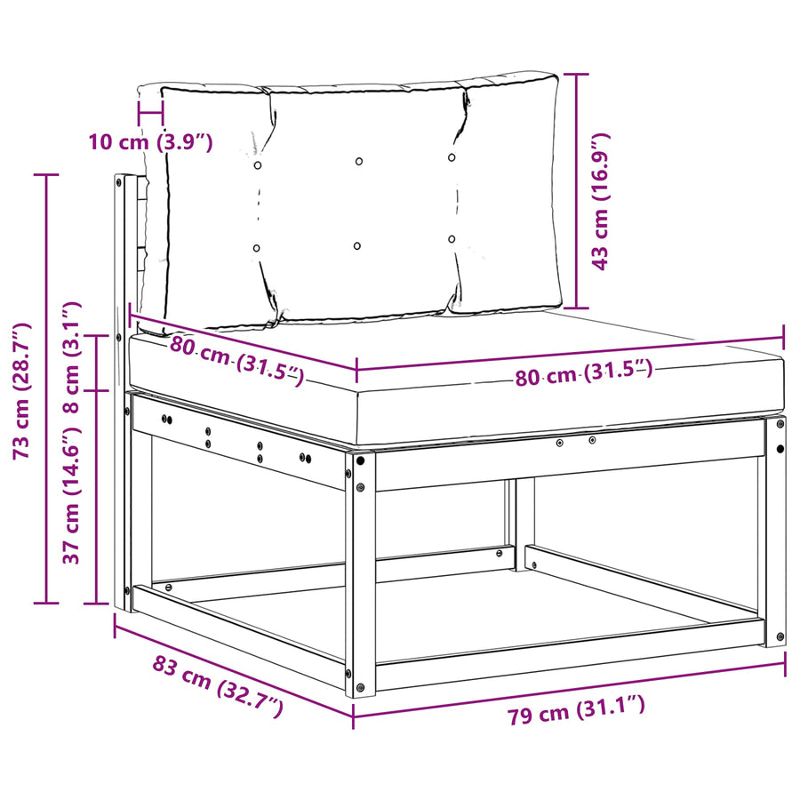 Outdoor Sofa Set 3 pcs 3-Seaters Natural and Anthracite