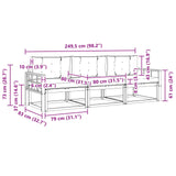 Outdoor Sofa Set with Cushion 3 pcs Natural and Anthracite