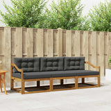 Outdoor Sofa Set with Cushion 3 pcs Natural and Anthracite