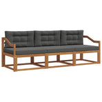 Outdoor Sofa Set 3 pcs 3-Seaters Natural and Anthracite
