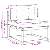 Outdoor Sofa Set with Cushion 3 pcs Natural and Anthracite - Extra Image