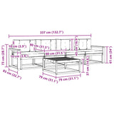 Outdoor Sofa Set with Cushion 5 pcs Natural and Anthracite