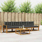 Outdoor Sofa Set 5 pcs 4-Seaters Natural and Anthracite