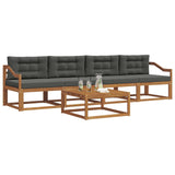 Outdoor Sofa Set with Cushion 5 pcs Natural and Anthracite