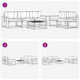 Outdoor Sofa Set with Cushion 6 pcs Natural and Anthracite