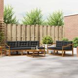 Outdoor Sofa Set with Cushion 6 pcs Natural and Anthracite
