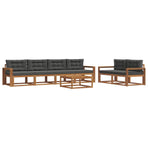 Outdoor Sofa Set 7 pcs 6-Seaters Natural and Anthracite