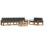 Outdoor Sofa Set 7 pcs 6-Seaters Natural and Anthracite