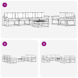 Outdoor Sofa Set with Cushion 7 pcs Natural and Anthracite