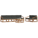 Outdoor Sofa Set 7 pcs 6-Seaters Natural and Anthracite