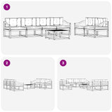 Outdoor Sofa Set with Cushion 7 pcs Natural and Anthracite - Close-Up Angle