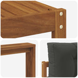 Outdoor Sofa Set with Cushion 7 pcs Natural and Anthracite - Close-Up Angle