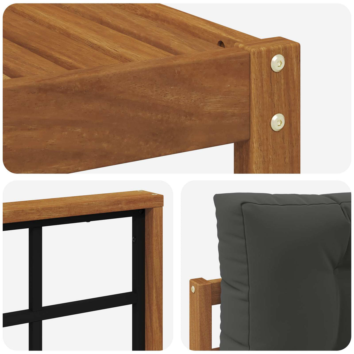 Outdoor Sofa Set with Cushion 7 pcs Natural and Anthracite