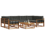 Outdoor Sofa Set 7 pcs 6-Seaters Natural and Anthracite