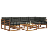 Outdoor Sofa Set with Cushion 7 pcs Natural and Anthracite - Side View
