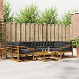 Outdoor Sofa Set with Cushion 7 pcs Natural and Anthracite