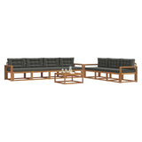 Outdoor Sofa Set with Cushion 8 pcs Natural and Anthracite - Side View
