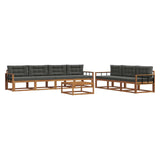 Outdoor Sofa Set with Cushion 8 pcs Natural and Anthracite - Front View
