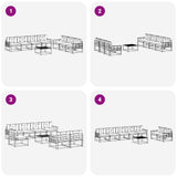 Outdoor Sofa Set with Cushion 8 pcs Natural and Anthracite - Close-Up Angle