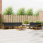 Outdoor Sofa Set 8 pcs 7-Seaters Natural and Anthracite