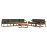 Outdoor Sofa Set with Cushion 8 pcs Natural and Anthracite - Front View