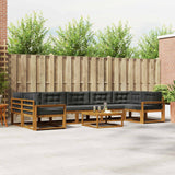 Outdoor Sofa Set with Cushion 8 pcs Natural and Anthracite