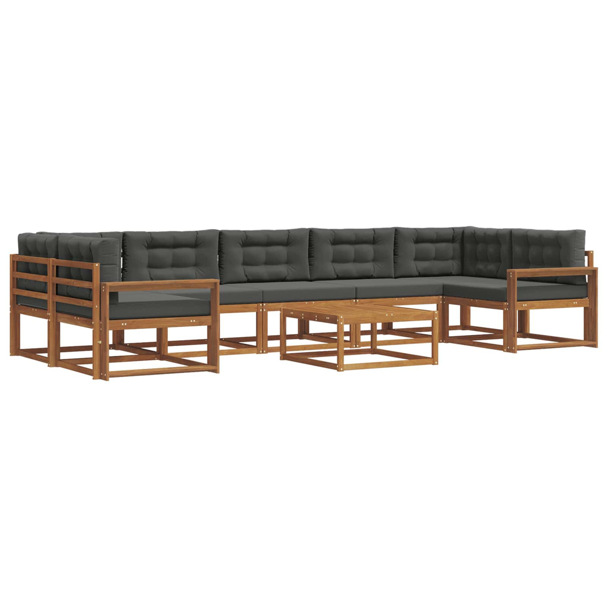 Outdoor Sofa Set with Cushion 8 pcs Natural and Anthracite
