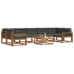 Outdoor Sofa Set 8 pcs 7-Seaters Natural and Anthracite