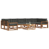 Outdoor Sofa Set with Cushion 8 pcs Natural and Anthracite - Side View