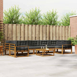 Outdoor Sofa Set with Cushion 8 pcs Natural and Anthracite