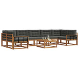 Outdoor Sofa Set with Cushion 8 pcs Natural and Anthracite - Side View