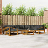 Outdoor Sofa Set with Cushion 8 pcs Natural and Anthracite