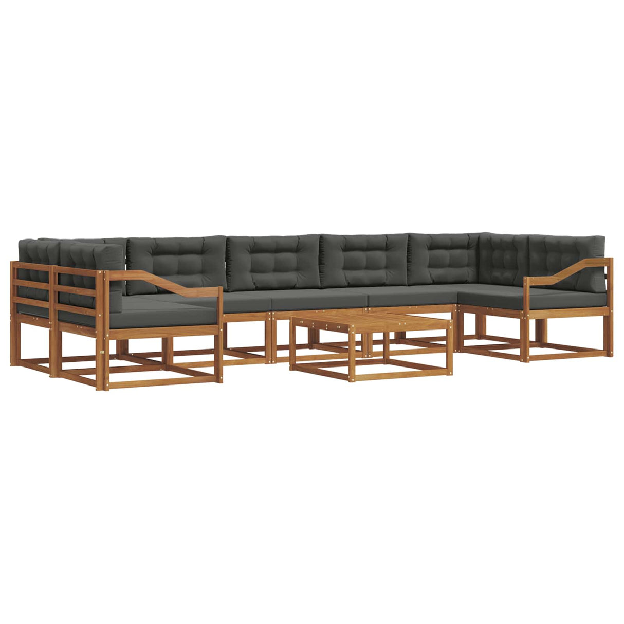 Outdoor Sofa Set with Cushion 8 pcs Natural and Anthracite