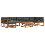 Outdoor Sofa Set with Cushion 8 pcs Natural and Anthracite