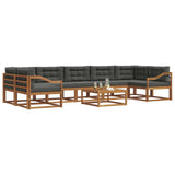 Outdoor Sofa Set with Cushion 8 pcs Natural and Anthracite