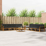 Outdoor Sofa Set with Cushion 9 pcs Natural and Anthracite
