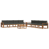 Outdoor Sofa Set with Cushion 9 pcs Natural and Anthracite