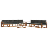 Outdoor Sofa Set with Cushion 9 pcs Natural and Anthracite