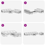 Outdoor Sofa Set with Cushion 9 pcs Natural and Anthracite