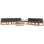 Outdoor Sofa Set 9 pcs 8-Seaters Natural and Anthracite