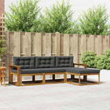 Outdoor Sofa Set with Cushion 4 pcs Natural and Anthracite
