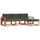 Outdoor Sofa Set with Cushion 4 pcs Natural and Anthracite - Front View