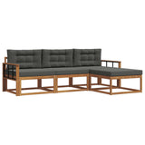 Outdoor Sofa Set with Cushion 4 pcs Natural and Anthracite - Front View