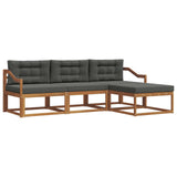 Outdoor Sofa Set with Cushion 4 pcs Natural and Anthracite - Front View