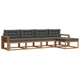Outdoor Sofa Set with Cushion 5 pcs Natural and Anthracite
