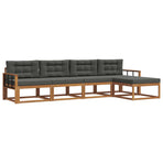 Outdoor Sofa Set 5 pcs 5-Seaters Natural and Anthracite